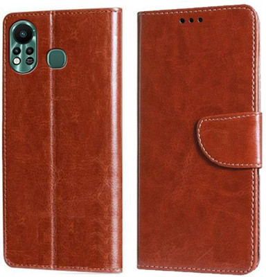 Wynhard Flip Cover for Infinix Hot 11S(Brown, Grip Case, Pack of: 1)