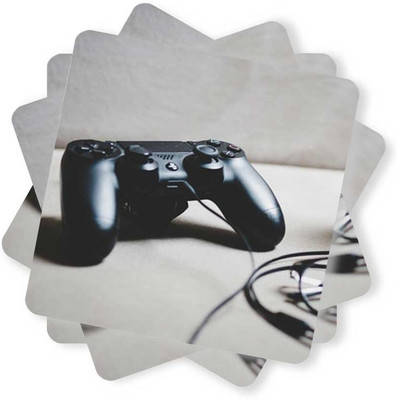 RSGiftery Square Wood Coaster Set(Pack of 4)