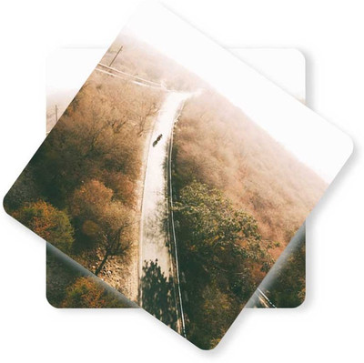 RSGiftery Square Wood Coaster Set(Pack of 2)