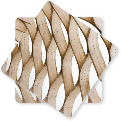 RSGiftery Square Wood Coaster Set(Pack of 2)