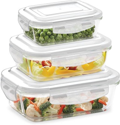 BOROSIL Glass Grocery Container  - 1040 ml, 640 ml, 370 ml(Pack of 3, Clear)