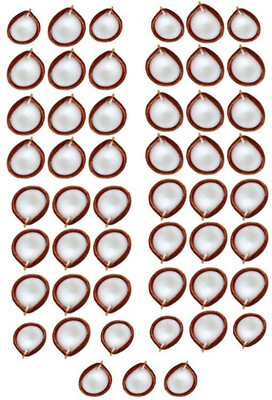 Aneeka Diya ANEEKA Earthenware (Pack of 51) Table Diya(Height: 2 inch)