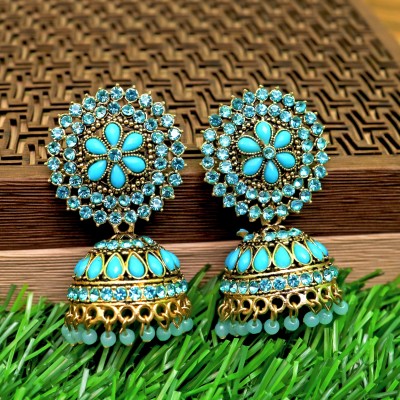 Fashion Frill Earrings For Women Floral CZ Drop Jhumka Earrings For Women Girls Jewellery Cubic Zirconia Brass Jhumki Earring