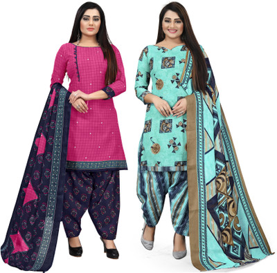 Rajnandini Cotton Blend Printed Kurta & Patiyala Material