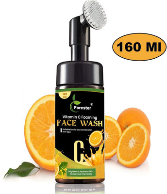 forester Brightening Vitamin C Foaming  with Built-In Face Brush for Deep Cleansing - No Parabens, Sulphate, Silicones & Color, Face Wash(160 ml)