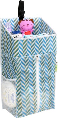 PrettyKrafts Hanging Diaper Storage for Baby Hang on Buckle Table or Wall, (Pack of 1) Blue Closet Organizer