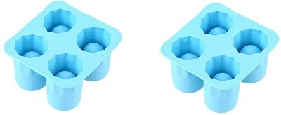 BLAPOXE Ice Tray Mould Ice Short Glass Cup Shaped Ice Shot Glass Maker Mould Ice Cube Shot Multicolor Silicone Ice Cube Tray(Pack of2)
