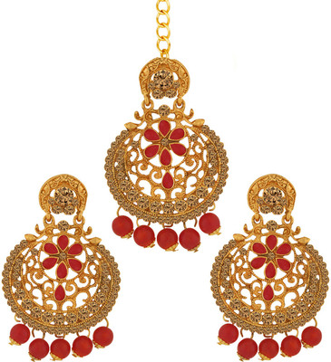 SPARGZ Alloy Gold-plated Red Jewellery Set(Pack of 1)