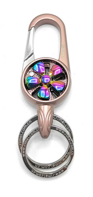Blue Aura jdpOmuda 3770 Metal Keychain & Spinner. Bronze Color. Key Chain