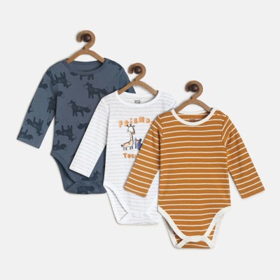MINI KLUB Kids Nightwear Baby Boys Printed Cotton(Multicolor Pack of 3)
