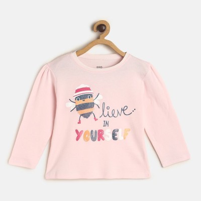 MINI KLUB Girls Casual Pure Cotton Knit Top(Pink, Pack of 1)