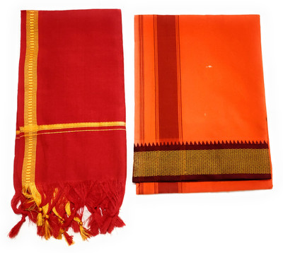 shershaan Solid Orange Lungi