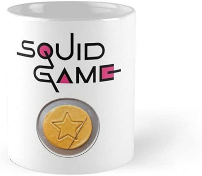 craft maniacs SQUID GAME DALGONA CANDY 350ML CERAMIC MUG FOR COFFEE/TEA | OFFICIALLY LICENSED SQUID GAME MERCH Ceramic Coffee Mug(350 ml)