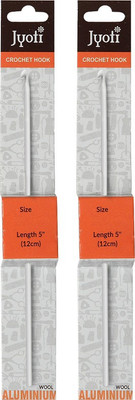 Jyoti Crochet Hooks - Aluminium (1 Piece of Grey Color 5 Inch / 12cm of Size 7 in a Card) Hand Sewing Needle(Crochet Needle 7 Number Pack of 2)