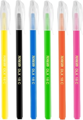 TOTEM Delux Ball Pens | 100 Pcs (60 Blue Ink & 40 Black Ink) | Lightweight & Colourful Body Design | Use and Throw Pens | For One Time Use | Ideal for School Office & Business | Budget Friendly Stick Ball Pen(Pack of 100, Blue & Black)