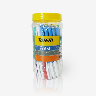 TOTEM Fresh Ball Pens | 50Pcs(45Blue Ink, 5Black Ink) | Ideal for School | 0.7 mm Tip Ball Pen(Pack of 50, Blue)