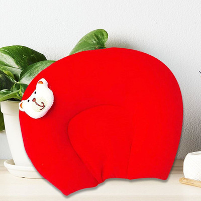 PADDY BABY Foam Solid Baby Pillow Pack of 1(Red)