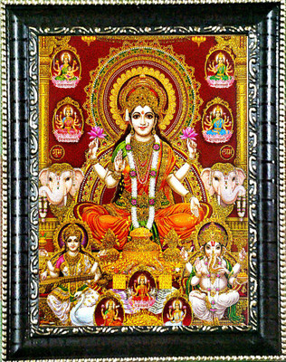 SUNINOW ASHTA LAXMI GANESH PHOTO FRAME Religious Frame