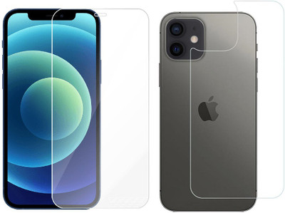ELEF Front and Back Screen Guard for Apple iPhone 12 Front and Back Both Flexible Impossible Fiber Glass (Not Tempered Glass)(Pack of 1)