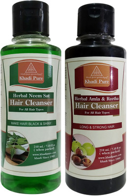 Khadi Pure Neem sat + Amla & Reetha Cleanser - 210ml (Combo)(420 ml)