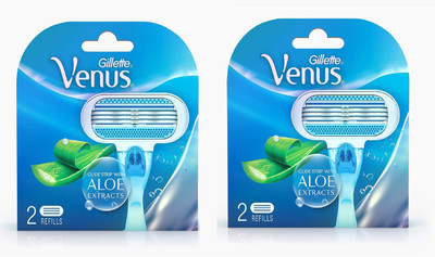 Gillette ALOE ECTRACTS 2 REFILLS PCK OF 2(Pack of 2)