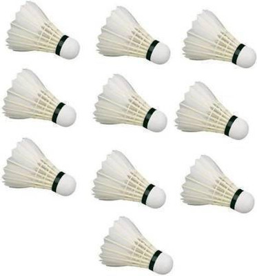 DAYAL ENTERPRISES shuttlecock white pack of 10 pice medium 77 Feather Shuttle  - White(Medium, 77, Pack of 1)