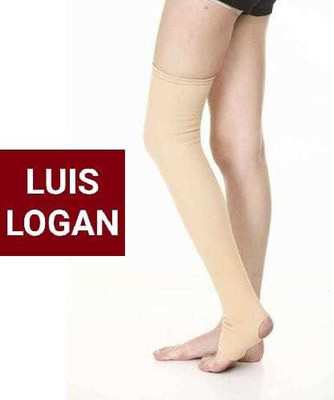 LUIS LOGAN Varicose vein Stocking (Classic Pair) Below Knee-For Pain and Swelling(Size - S) Knee Support(Beige)