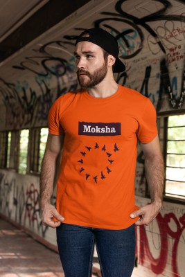 Merchants play Printed Men Round Neck Orange T-Shirt