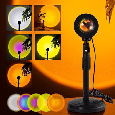ASTOUND Sunset Light Projector with 24Keys Remote Multiple Colors Night Lamp(14 cm, Black)
