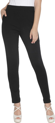 Lyra Ankle Length Western Wear Legging(Black, Solid)