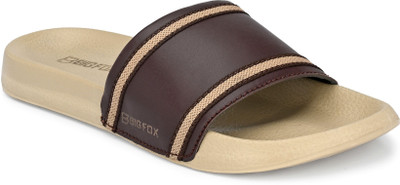 BIG FOX Men Slides(Brown , 9)