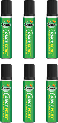 ZANDU Quick Relief Roll-On 9ml - PACK OF 6 Spray(6 x 1.5 ml)