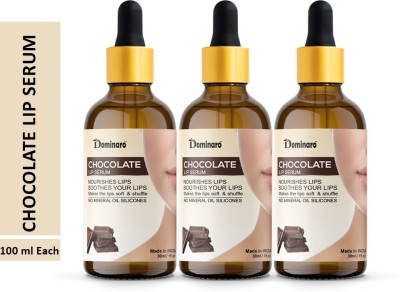 Dominaro Chocolate Pink Lip Serum Oil For Chocolate Flavour , Lip Shine, Glossy, Soft With Moisturizer For Men & Women 30 ml Pack Of 3 Bottle 90ML(90 ml)