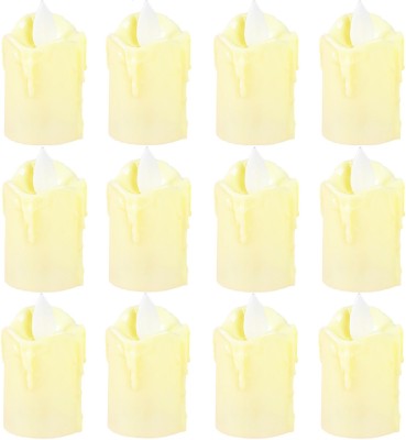 Aseenaa Decorative Plastic LED Tealight Candle | Flameless Tealights | Smokeless Candles Light For Home And Diwali Decoration | Battery Operated Unbreakable Lights For Outdoor And Indoor | Pack Of 12 Candle(Yellow, White, Pack of 12)