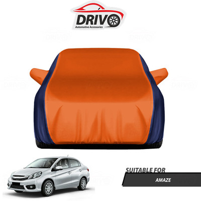 Drivo Car Cover For Honda Amaze (With Mirror Pockets)(Blue, Orange)