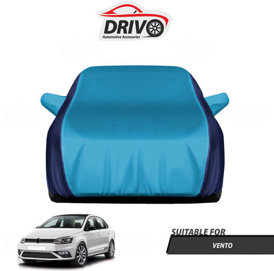 Drivo Car Cover For Volkswagen Vento (With Mirror Pockets)(Blue)