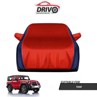 Drivo Car Cover For Mahindra Thar (With Mirror Pockets)(Blue, Red)