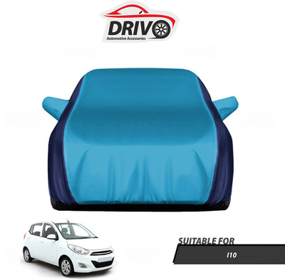 Drivo Car Cover For Hyundai i10 (With Mirror Pockets)(Blue)