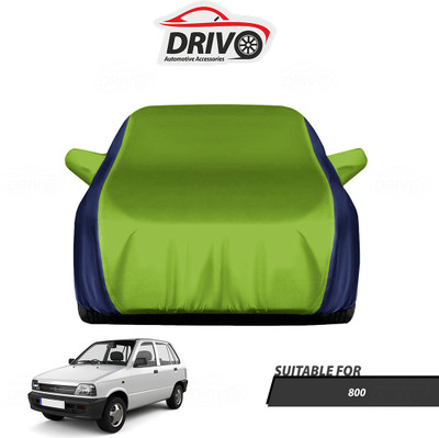 Drivo Car Cover For Maruti 800 (With Mirror Pockets)(Blue, Green)