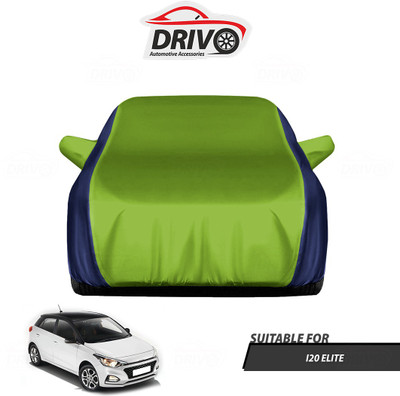 Drivo Car Cover For Hyundai Elite i20 (With Mirror Pockets)(Blue, Green)