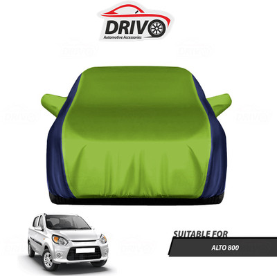 Drivo Car Cover For Maruti Alto 800 (With Mirror Pockets)(Blue, Green)