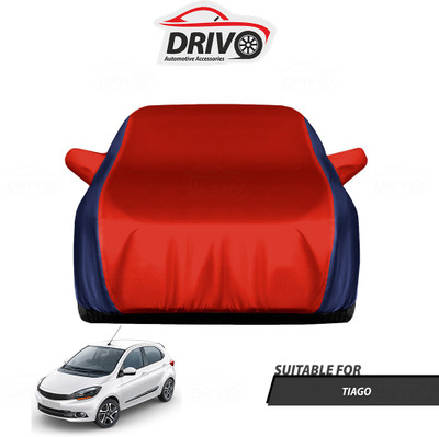 Drivo Car Cover For Tata Tiago (With Mirror Pockets)(Blue, Red)