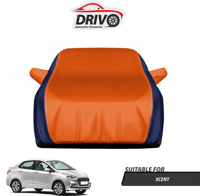 Drivo Car Cover For Hyundai Xcent (With Mirror Pockets)(Blue, Orange)