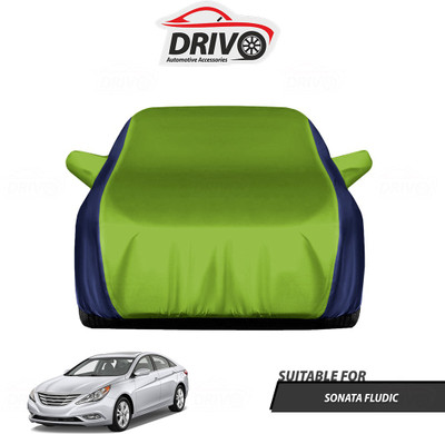 Drivo Car Cover For Hyundai Sonata Fluidic (With Mirror Pockets)(Blue, Green)