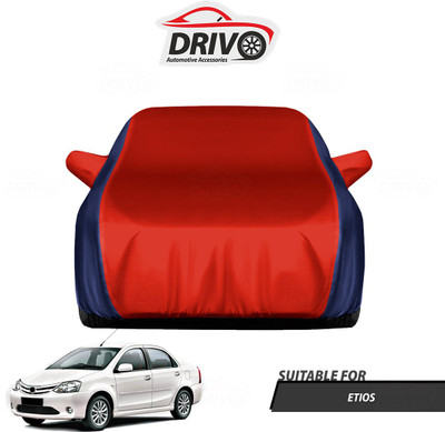 Drivo Car Cover For Toyota Etios (With Mirror Pockets)(Blue, Red)