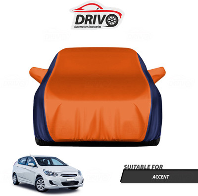 Drivo Car Cover For Hyundai Accent (With Mirror Pockets)(Blue, Orange)