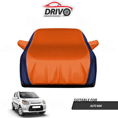 Drivo Car Cover For Maruti Alto 800 (With Mirror Pockets)(Blue, Orange)