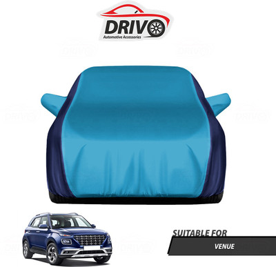 Drivo Car Cover For Hyundai Venue (With Mirror Pockets)(Blue)