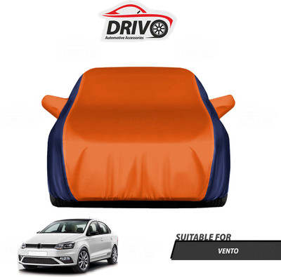 Drivo Car Cover For Volkswagen Vento (With Mirror Pockets)(Blue, Orange)