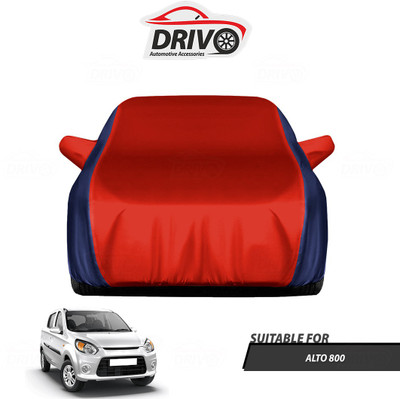 Drivo Car Cover For Maruti Alto 800 (With Mirror Pockets)(Blue, Red)